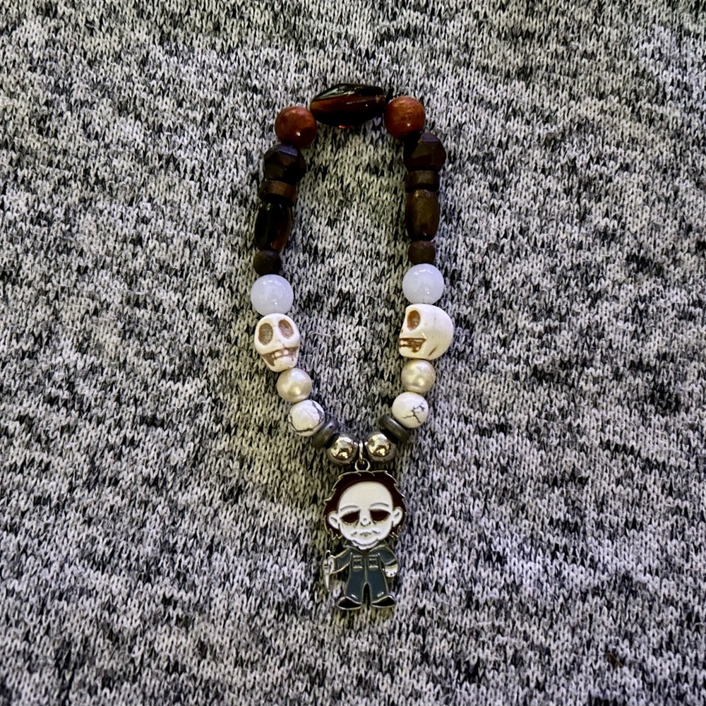 Handmade Halloween Horror Goth Themed Michael Myers Bracelet Adjustable